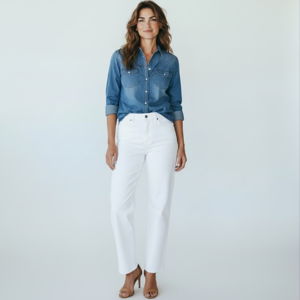 Lee Platinum Label White Denim Jeans Size 12 Short